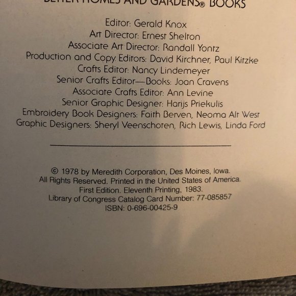 EMBROIDERY /CREWEL BOOK 1ST EDITION 1983 BETTER HOMES AND GARDENS AND PROJECTS - Picture 7 of 16